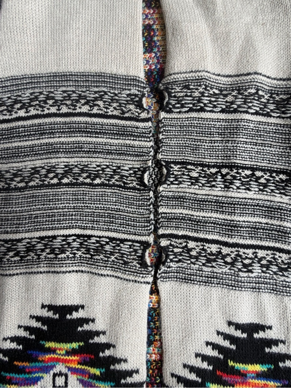 Northern Angel Aztec Southwestern Waterfall Open Front Cardigan Medium Tribal - Picture 8 of 11